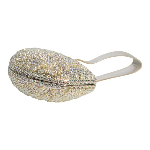 RODO allover Swarovski crystal silver leather wristlet clutch evening bag - Picture 10 of 16